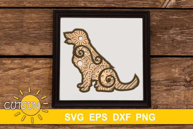 3D Layered Dog Golden Retriever SVG 3D Paper CutsunSVG 