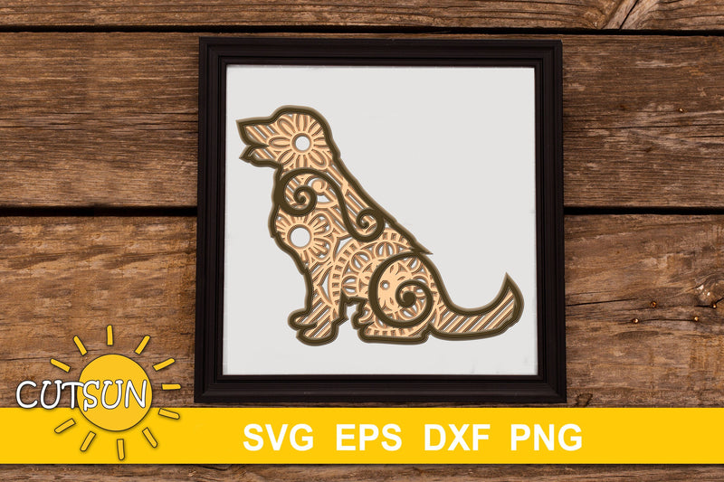 3D Layered Dog Golden Retriever SVG 3D Paper CutsunSVG 