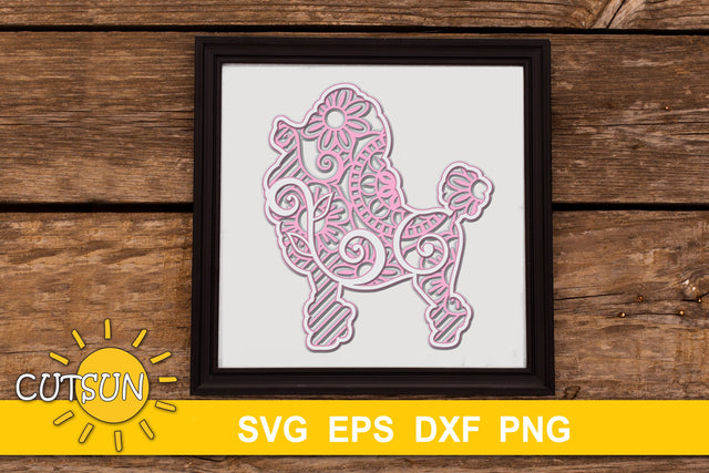 3D Layered Dog Poodle SVG 3D Paper CutsunSVG 