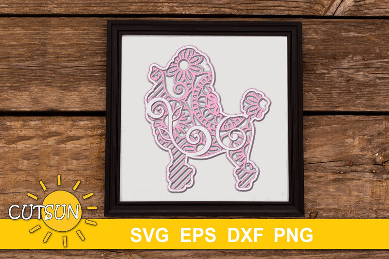 3D Layered Dog Poodle SVG 3D Paper CutsunSVG 