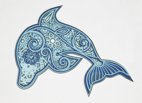 3D Layered Dolphin Mandala cut file for crafters 5 layers 3D Paper CutsunSVG 