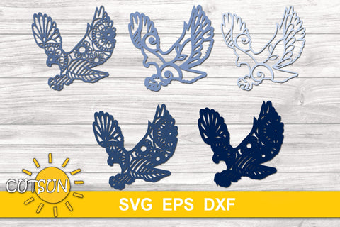 3D Layered Eagle Mandala cut file for crafters 5 layers 3D Paper CutsunSVG 