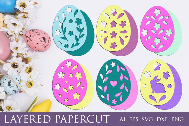 3d layered easter egg svg, Papercut easter decorations for cricut 3D Paper AnastasiyaArtDesign 