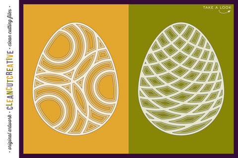 3D layered EASTER EGGs with box frame | stacked paper art SVG SVG CleanCutCreative 