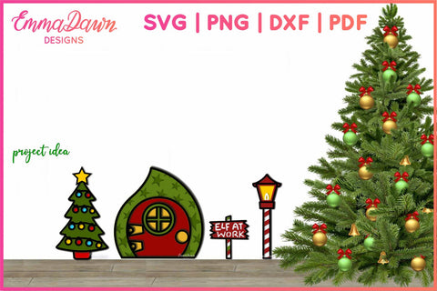 3D Layered Elf Door SVG Bundle SVG Emma Dawn Designs 