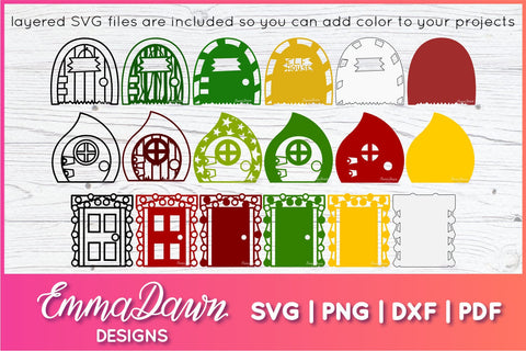3D Layered Elf Door SVG Bundle SVG Emma Dawn Designs 