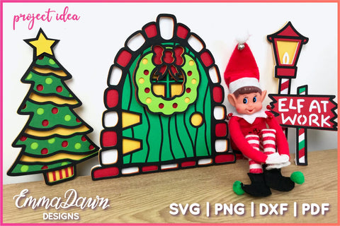 3D Layered Elf Door SVG Bundle SVG Emma Dawn Designs 