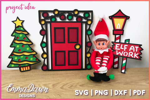 3D Layered Elf Door SVG Bundle SVG Emma Dawn Designs 