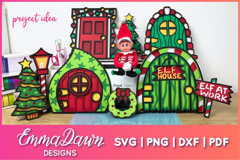3D Layered Elf Door SVG Bundle SVG Emma Dawn Designs 