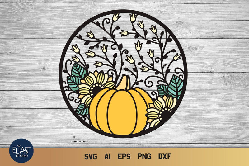 3d Layered Fall SVG, Pumpkin SVG, Porch Sign SVG. - So Fontsy