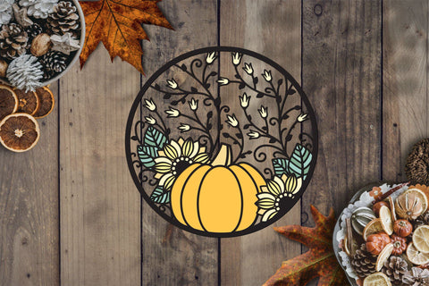 3d Layered Fall SVG, Pumpkin SVG, Porch Sign SVG. 3D Paper Elinorka 
