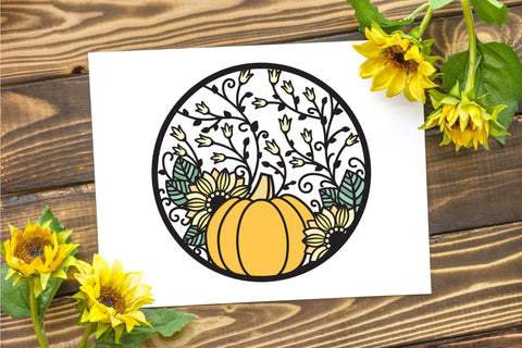 3d Layered Fall SVG, Pumpkin SVG, Porch Sign SVG. 3D Paper Elinorka 