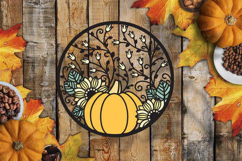 3d Layered Fall SVG, Pumpkin SVG, Porch Sign SVG. 3D Paper Elinorka 