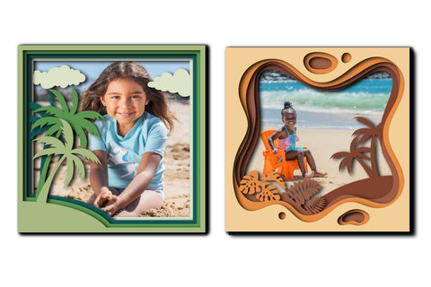 3d layered frame Tropical Beach SVG dadan_pm 