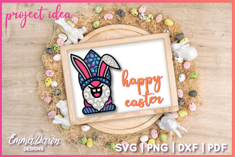 3D Layered Gnome SVG | Easter Bunny Gnome SVG SVG Emma Dawn Designs 