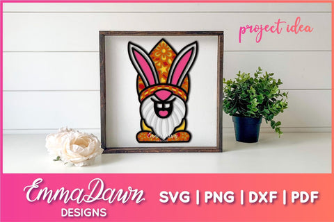 3D Layered Gnome SVG | Easter Bunny Gnome SVG SVG Emma Dawn Designs 