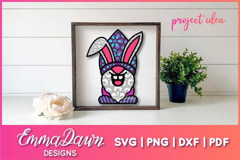 3D Layered Gnome SVG | Easter Bunny Gnome SVG SVG Emma Dawn Designs 