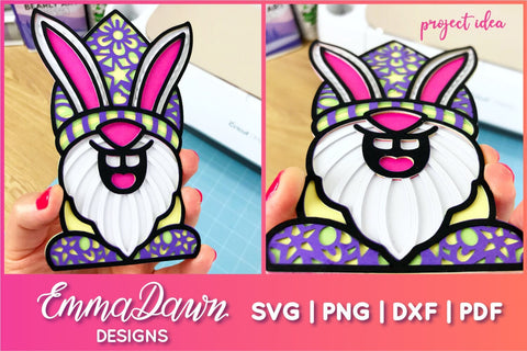 3D Layered Gnome SVG | Easter Bunny Gnome SVG SVG Emma Dawn Designs 