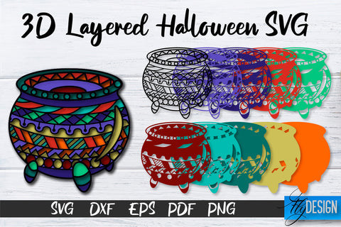 3D Layered Halloween SVG Bundle | Halloween Design SVG | 3D Layered Design SVG Fly Design 