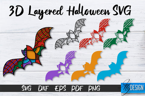 3D Layered Halloween SVG Bundle | Halloween Design SVG | 3D Layered Design SVG Fly Design 