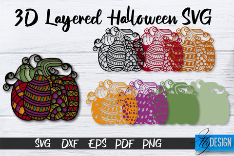 3D Layered Halloween SVG Bundle | Halloween Design SVG | 3D Layered Design SVG Fly Design 