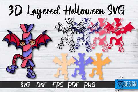 3D Layered Halloween SVG Bundle | Halloween Design SVG | 3D Layered Design SVG Fly Design 