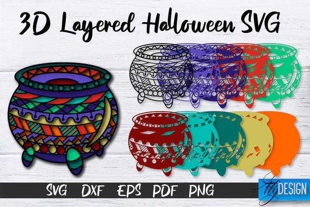 3D Layered Halloween SVG | Halloween Design SVG | 3D Layered Design SVG Fly Design 