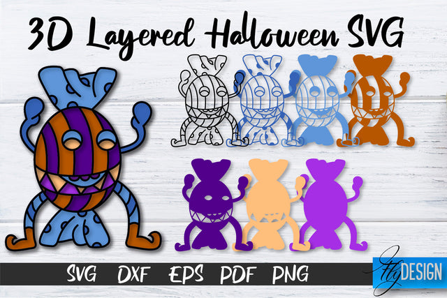 3D Layered Halloween SVG | Halloween Design SVG | 3D Layered Design SVG Fly Design 