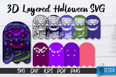 3D Layered Halloween SVG | Halloween Design SVG | 3D Layered Design SVG Fly Design 