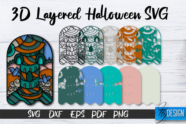 3D Layered Halloween SVG | Halloween Design SVG | 3D Layered Design SVG Fly Design 