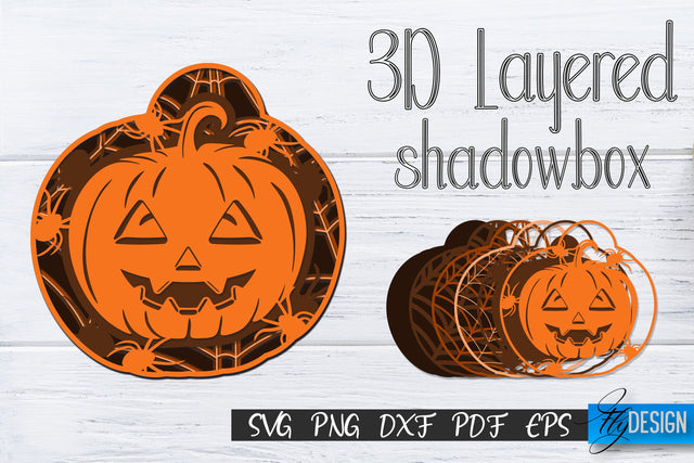 3D Layered Halloween SVG. Layered Halloween SVG Design. v.3 SVG Fly Design 