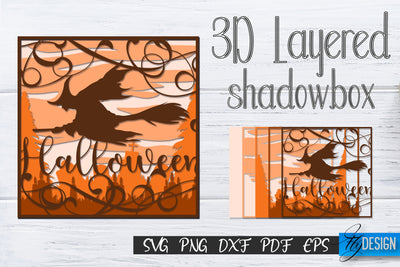 3D Layered Halloween SVG. Layered Halloween SVG Design. v.5 SVG Fly Design 