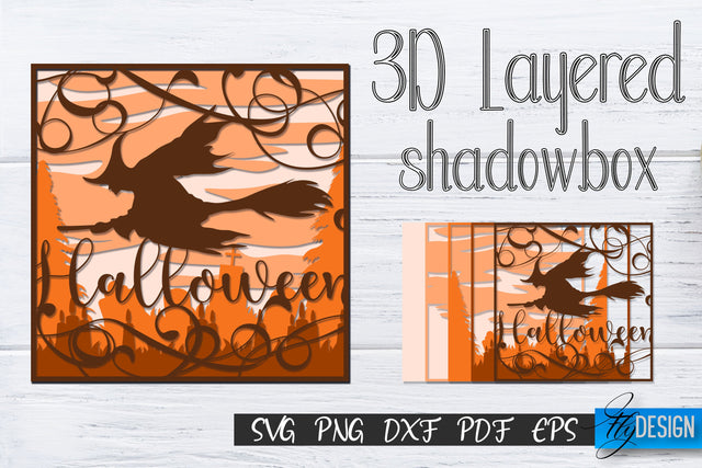 3D Layered Halloween SVG. Layered Halloween SVG Design. v.5 SVG Fly Design 
