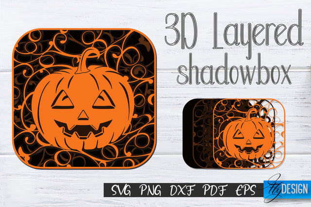 3D Layered Halloween SVG. Layered Halloween SVG Design. v.7 SVG Fly Design 