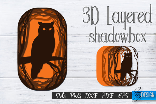 3D Layered Halloween SVG. Layered Halloween SVG Design. v.9 SVG Fly Design 