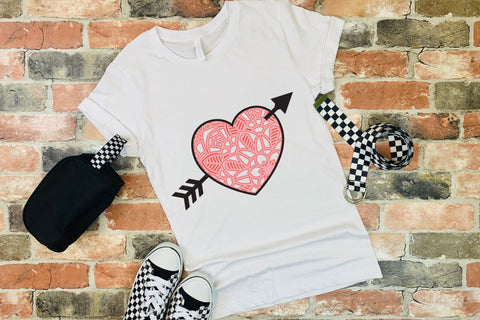 3D Layered Heart Mandala SVG, Valentines Day Cut File. SVG Elinorka 