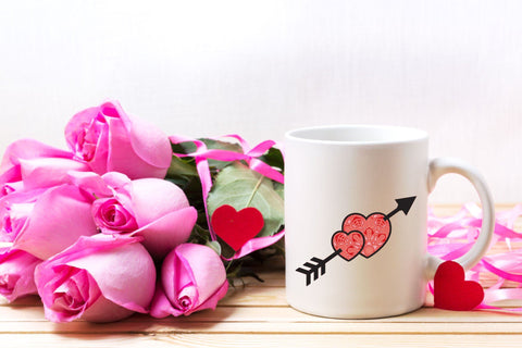 3D Layered Heart Mandala SVG with Arrow, Valentines Day Cut File. SVG Elinorka 