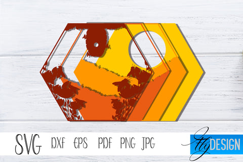 3D Layered Honey Bee. Bee SVG. Multilayered SVG Cut File v.2 SVG Fly Design 