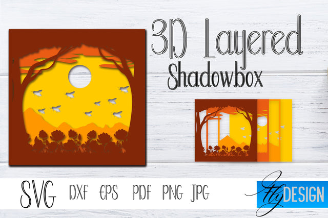 3D Layered Honey Bee. Multilayered Shadowbox. Bee Lightbox 1 SVG Fly Design 