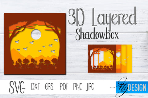 3D Layered Honey Bee. Multilayered Shadowbox. Bee Lightbox 1 SVG Fly Design 