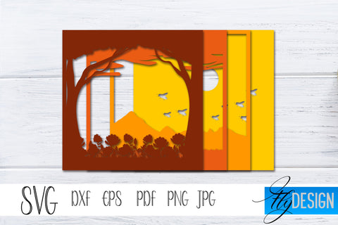 3D Layered Honey Bee. Multilayered Shadowbox. Bee Lightbox 1 SVG Fly Design 