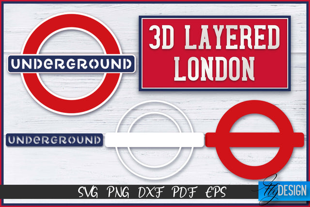 3D Layered London SVG | Paper Cut File | Paper London SVG Design SVG Fly Design 