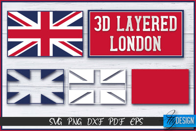 3D Layered London SVG | Paper Cut File | Paper London SVG Design SVG Fly Design 