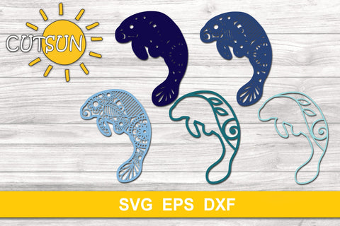 3D Layered Manatee Mandala cut file for crafters 5 layers 3D Paper CutsunSVG 