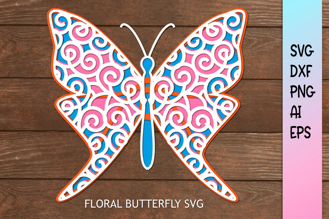 3D Layered Mandala Butterfly SVG. 3D SVG Layered Mandala 3D Paper Samaha Design 