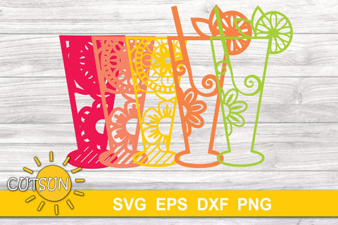 3D Layered Mandala Cocktail SVG cut file 5 layers | 6 3D Paper CutsunSVG 