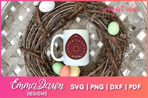 3D Layered Mandala Easter Egg SVG SVG Emma Dawn Designs 