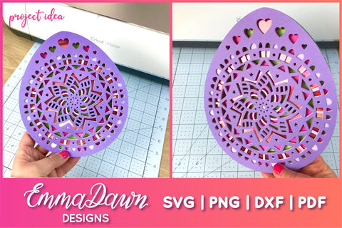 3D Layered Mandala Easter Egg SVG SVG Emma Dawn Designs 