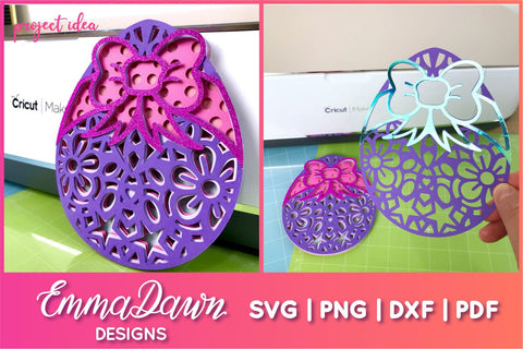 3D Layered Mandala Easter Egg SVG SVG Emma Dawn Designs 