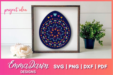 3D Layered Mandala Easter Egg SVG SVG Emma Dawn Designs 